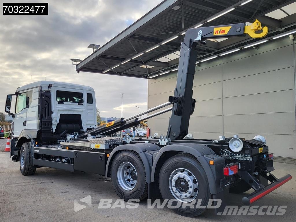 MAN TGS 26.480 6X2 NEW! HYVA 26-60 S containersystem L Rol kiper kamioni sa kukom za podizanje tereta