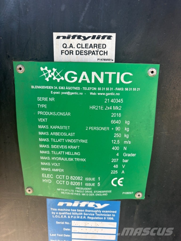 Niftylift HR 21 E Electric Gelenkteleskoparbeitsbühnen