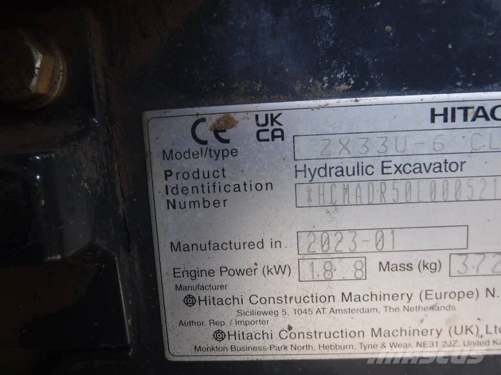 Hitachi ZX 33 U-6, 2023, Luton, Bedfordshire, United Kingdom