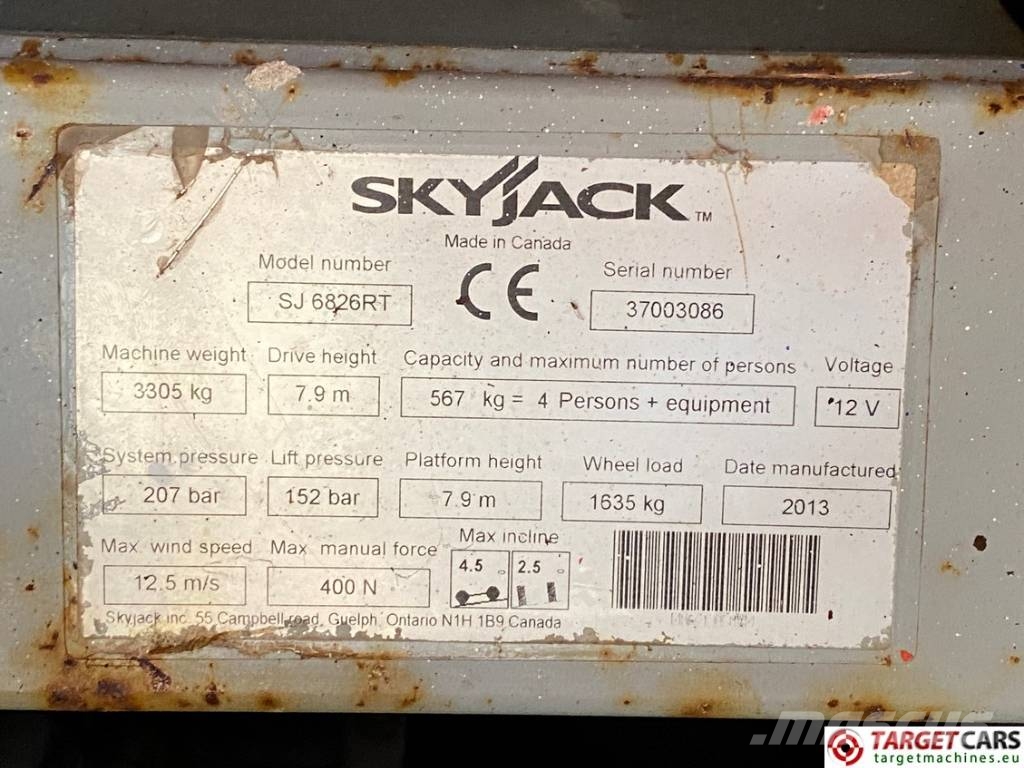 SkyJack SJ6826RT Diesel 4x4 Scissor Work Lift 992cm DEFECT Škarjaste dvižne ploščadi