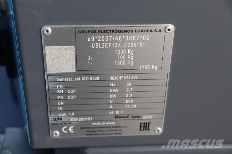 Atlas Copco HiLight H5+ SV2 Valid inspection, Max Boom Height Echipamente de luminare