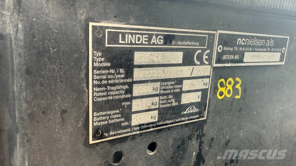 Linde E 16-02 Electric forklifts