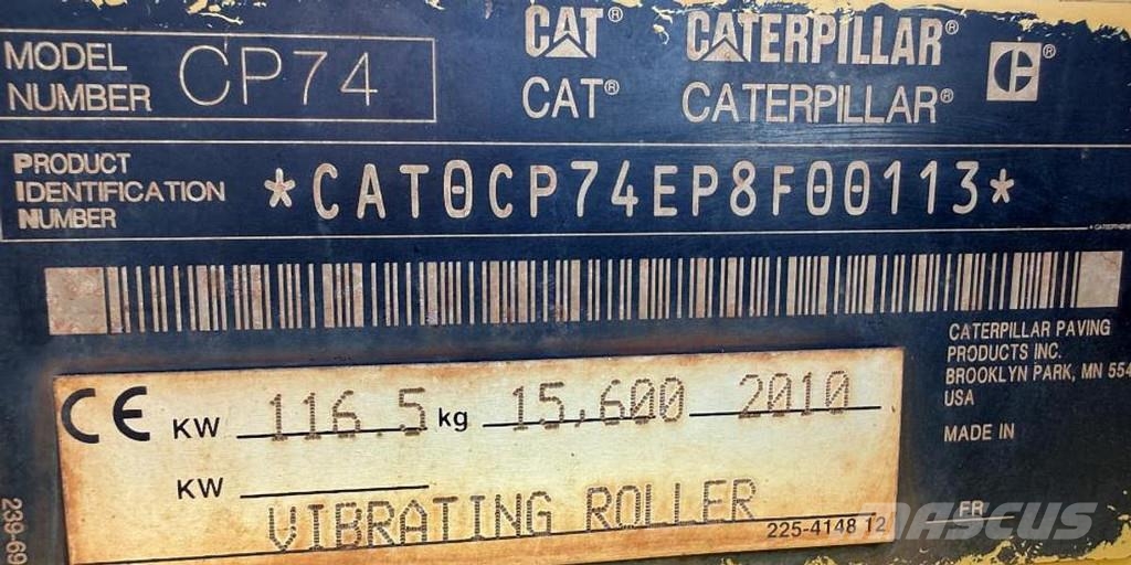 CAT CP 74 Οδοστρωτήρες μονού κυλίνδρου