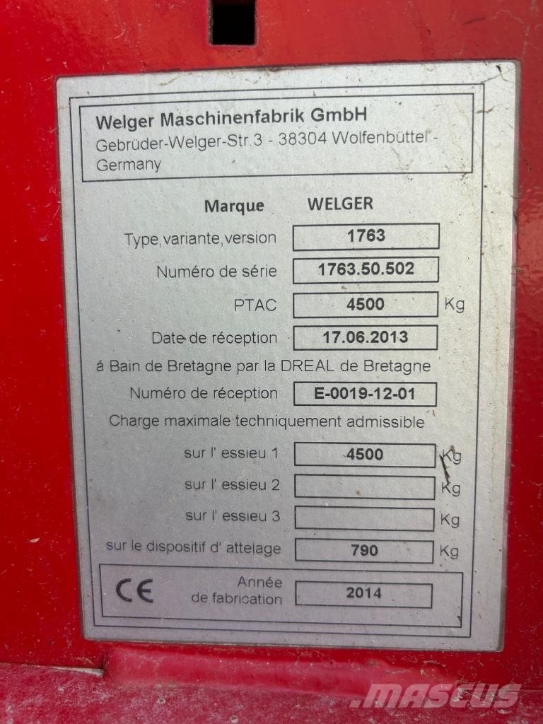 Welger Rp545 17 COUTEAUX Rundbalspressar