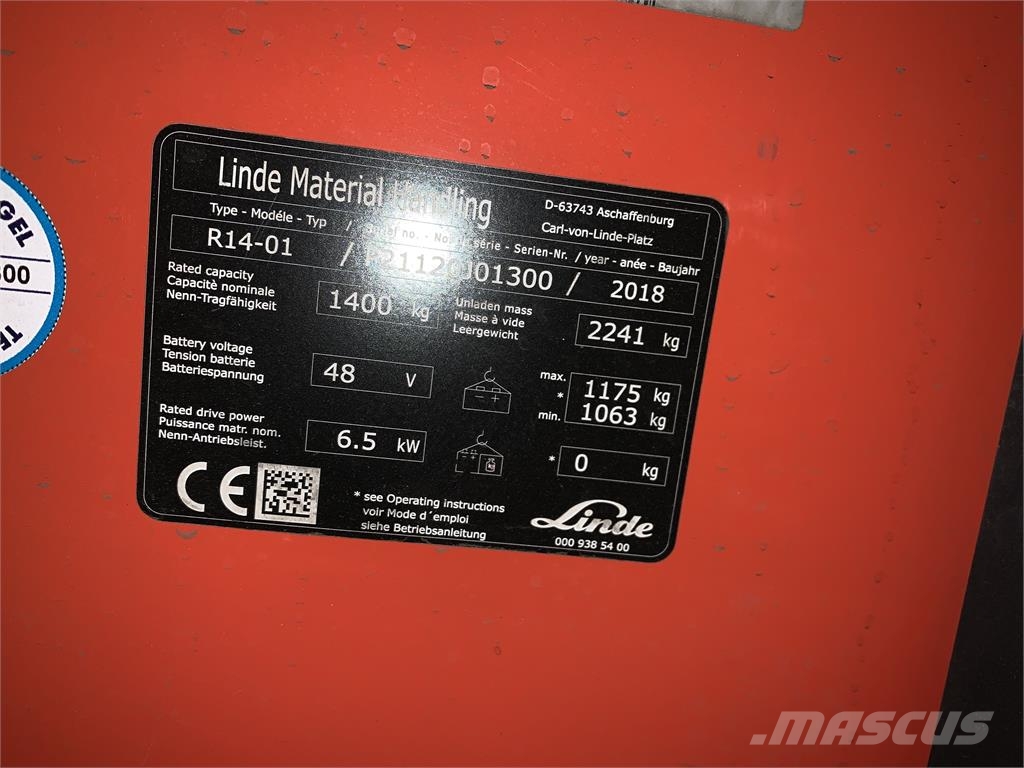Linde R14 Lükandmastiga tõstukid