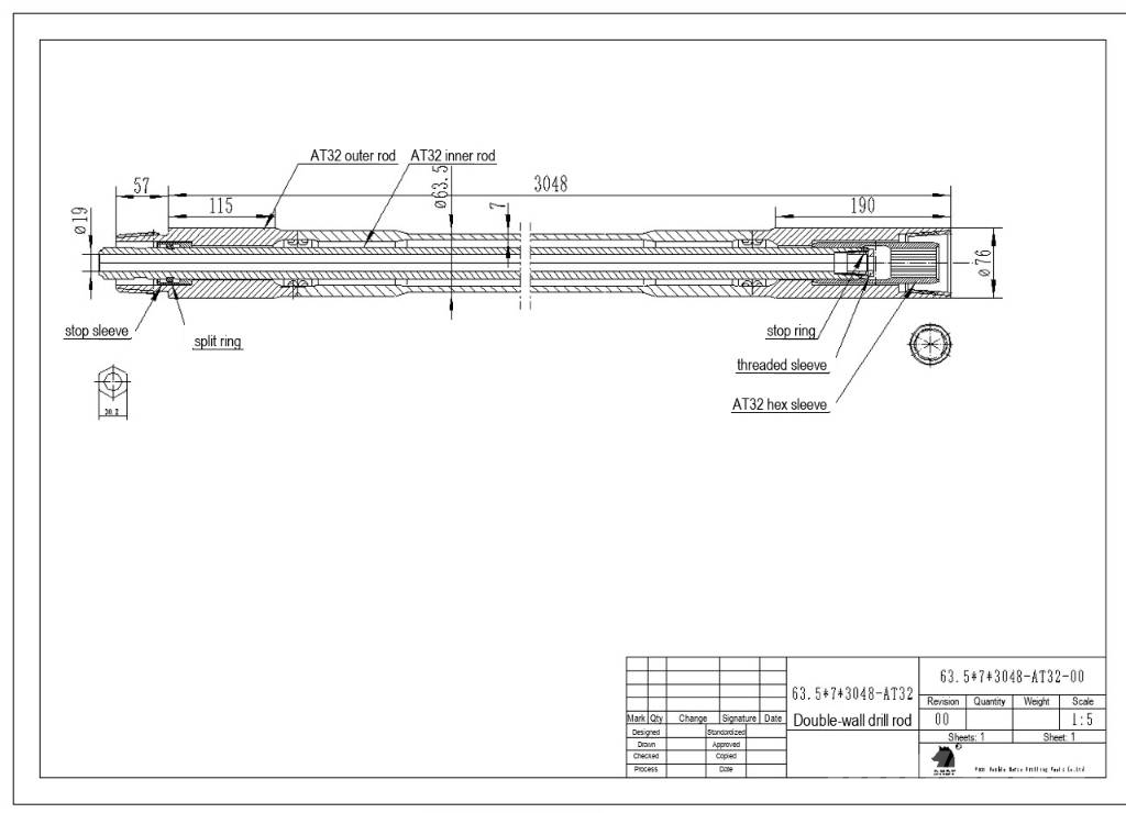 Ditch Witch AT Drill Rods for Ditch Witch AT32 – 3 m Plataformas horizontales de perforación