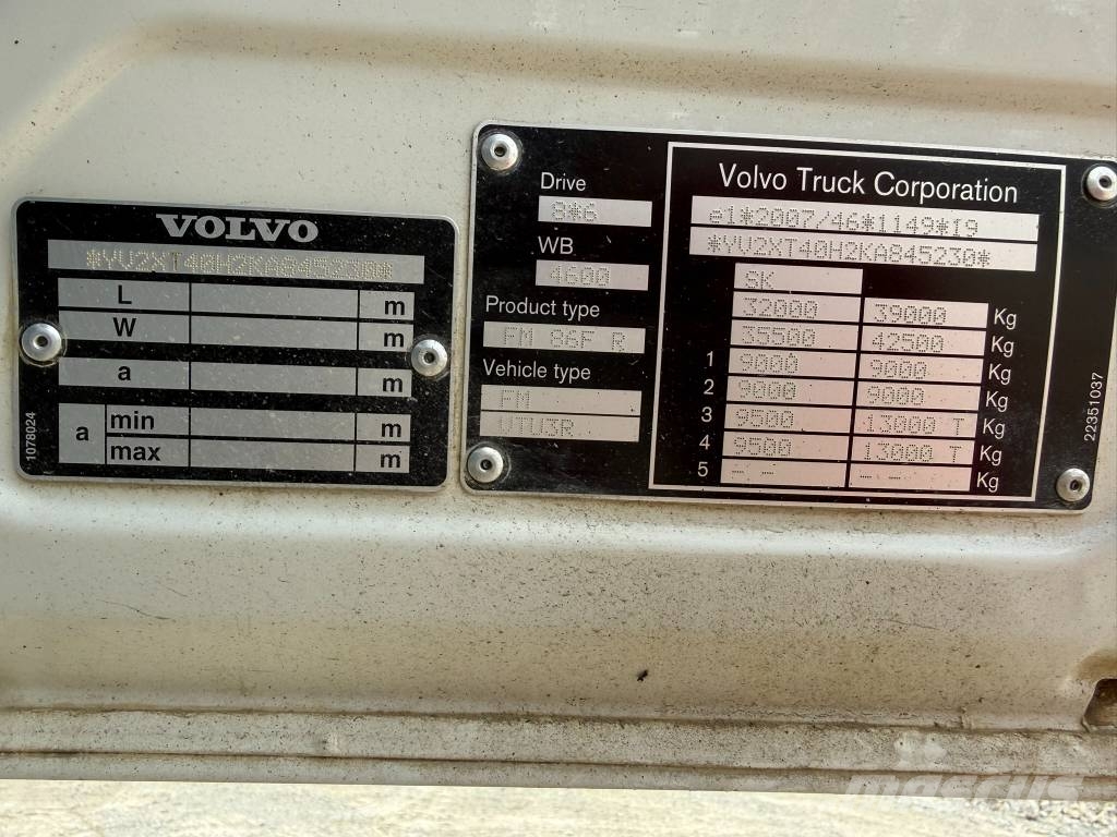 Volvo FMX 500 Tipper trucks
