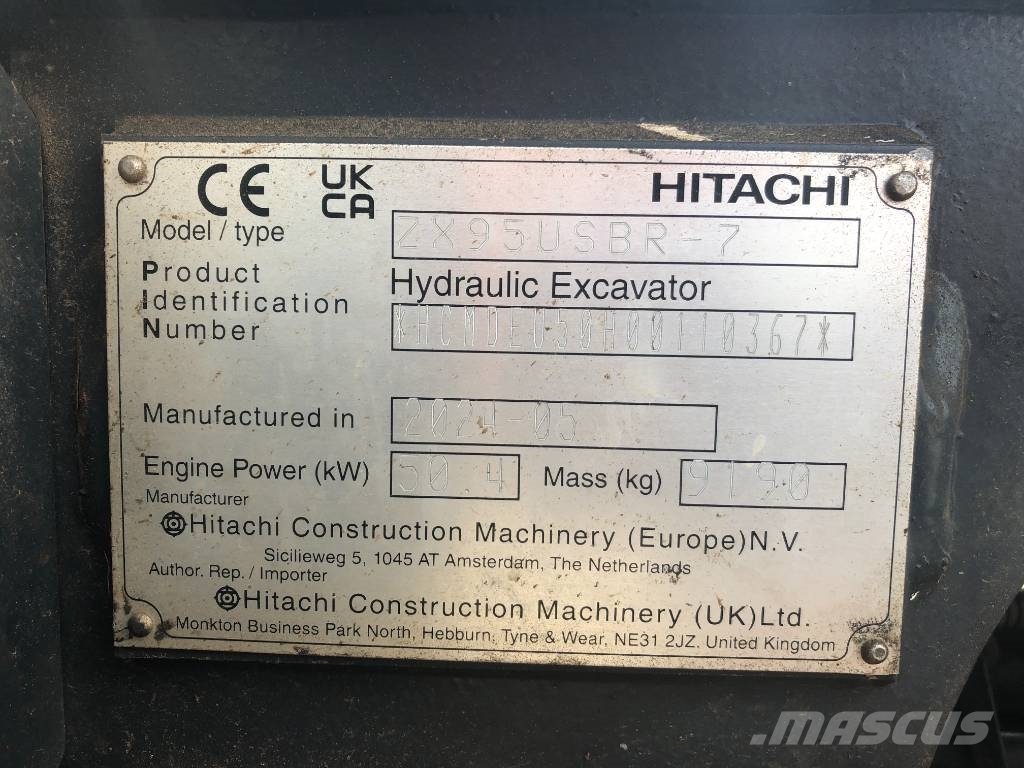 Hitachi ZX95USB-7 Vidēja lieluma ekskavatori 7 t - 12 t