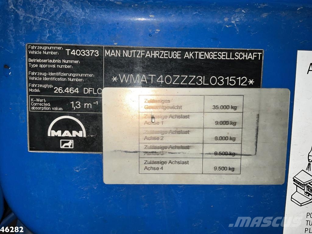MAN 26.464 DFLC 8x4 Hiab 60 Tonmeter laadkraan + Fly-J رافعات صالحة لكل أنواع الطرق