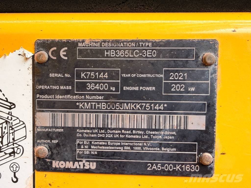 Komatsu HB 365 LC-3 Hybrid Kāpurķēžu ekskavatori