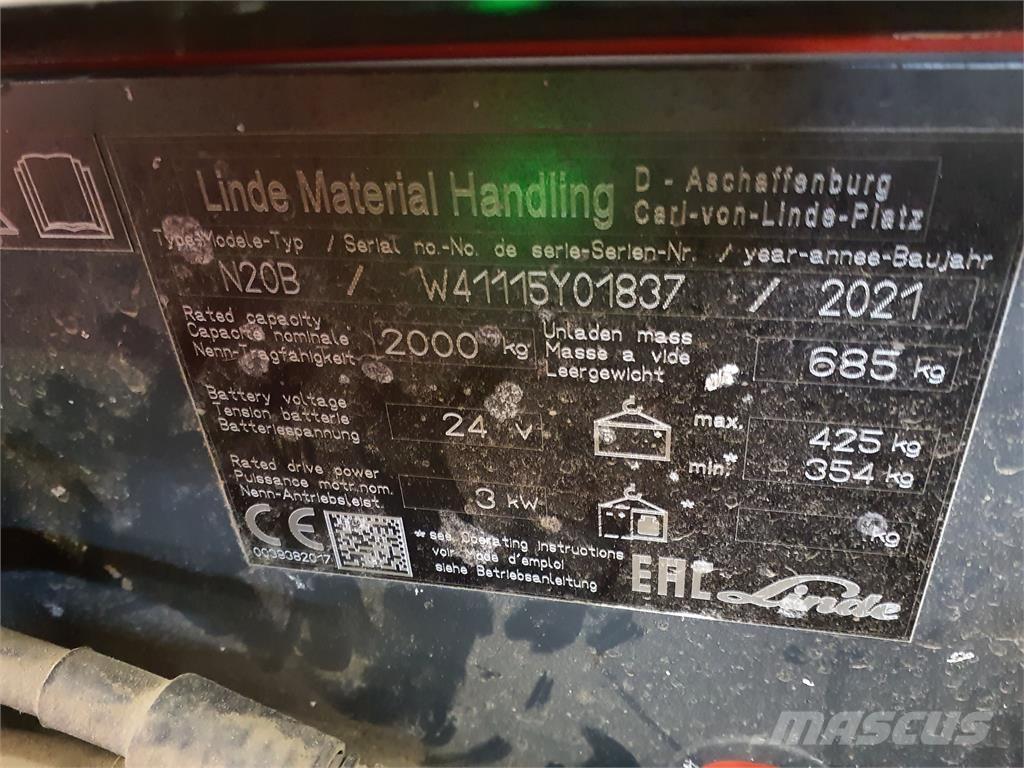 Linde N20B lang Nízkozdvižné vozíky
