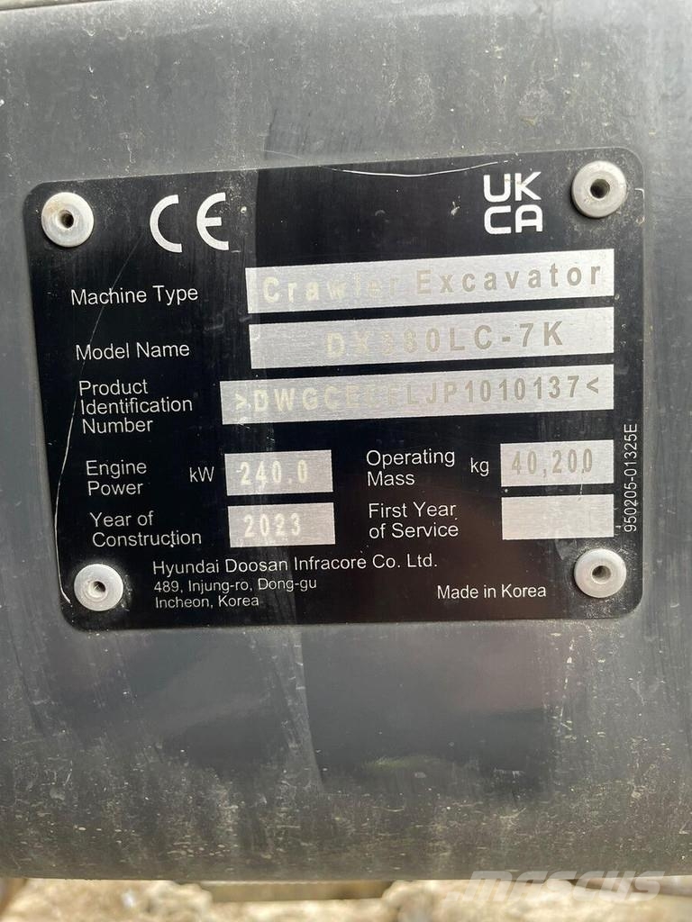 Doosan DX380LC-7 Beltegraver