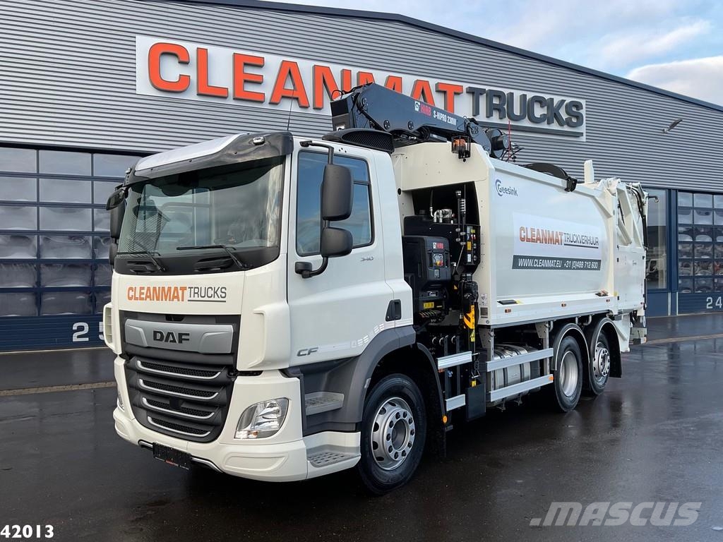 DAF FAN CF 340 Hiab 23 ton/meter laadkraan Мусоровозы