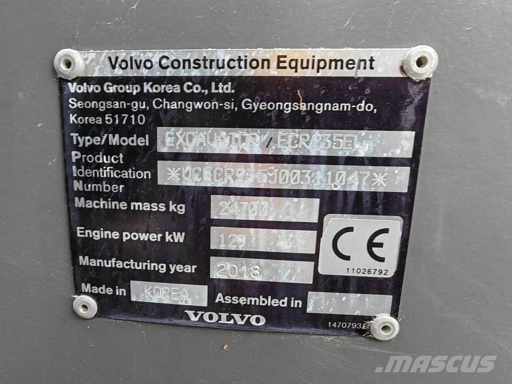 Volvo ECR 235 EL ( Topcon 3D ) Roomikekskavaatorid