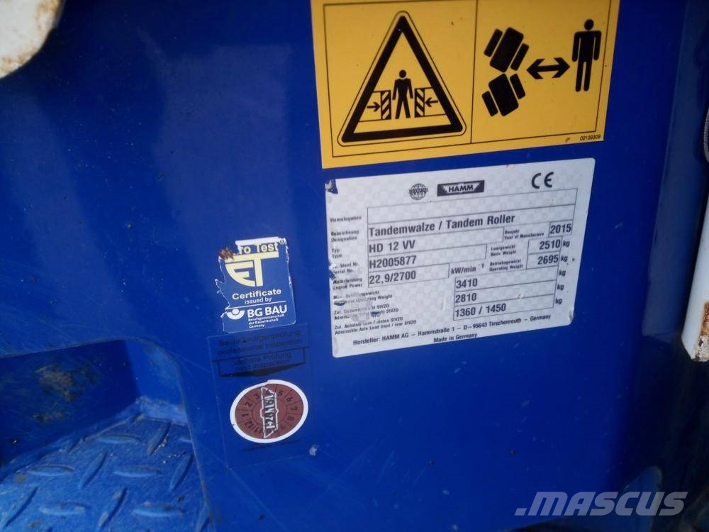 Hamm HD 12 VV dupla vibrációs úthenger Котки тротуарні