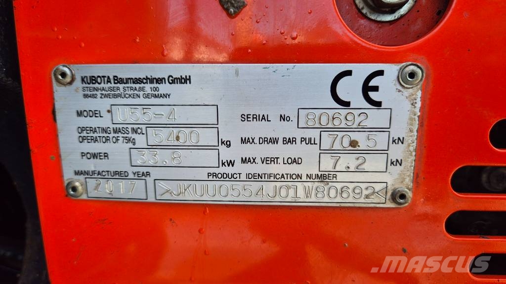 Kubota U55-4 - 2017 YEAR - POWERTILT - 5355 HOURS Mini excavatoare < 7t