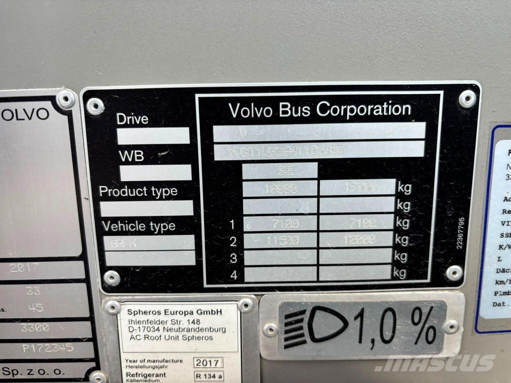 Volvo B5LH 8900 HYBRID 4x2 33 SEATS / AC / AUXILIARY HEA حافلة المدينة