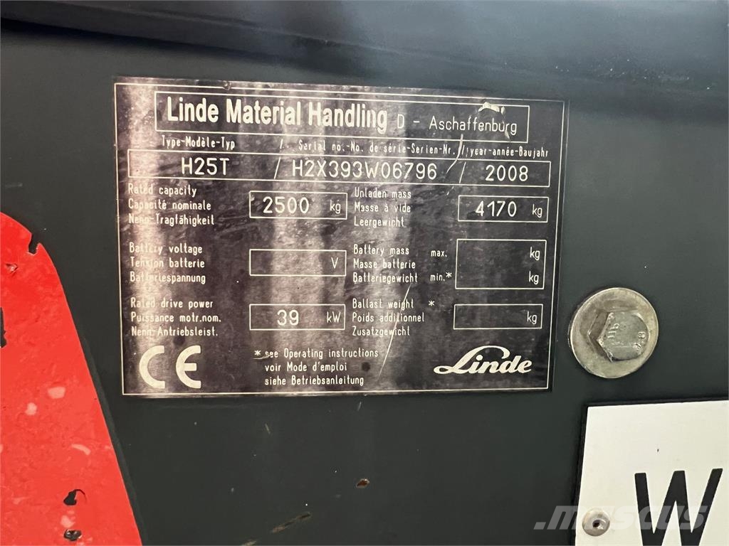 Linde H25T LPG forklifts