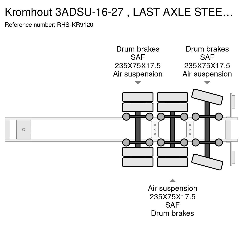 Kromhout 3ADSU-16-27 , LAST AXLE STEERING - 5,7 M EXTENDABL Semirremolques de carga baja
