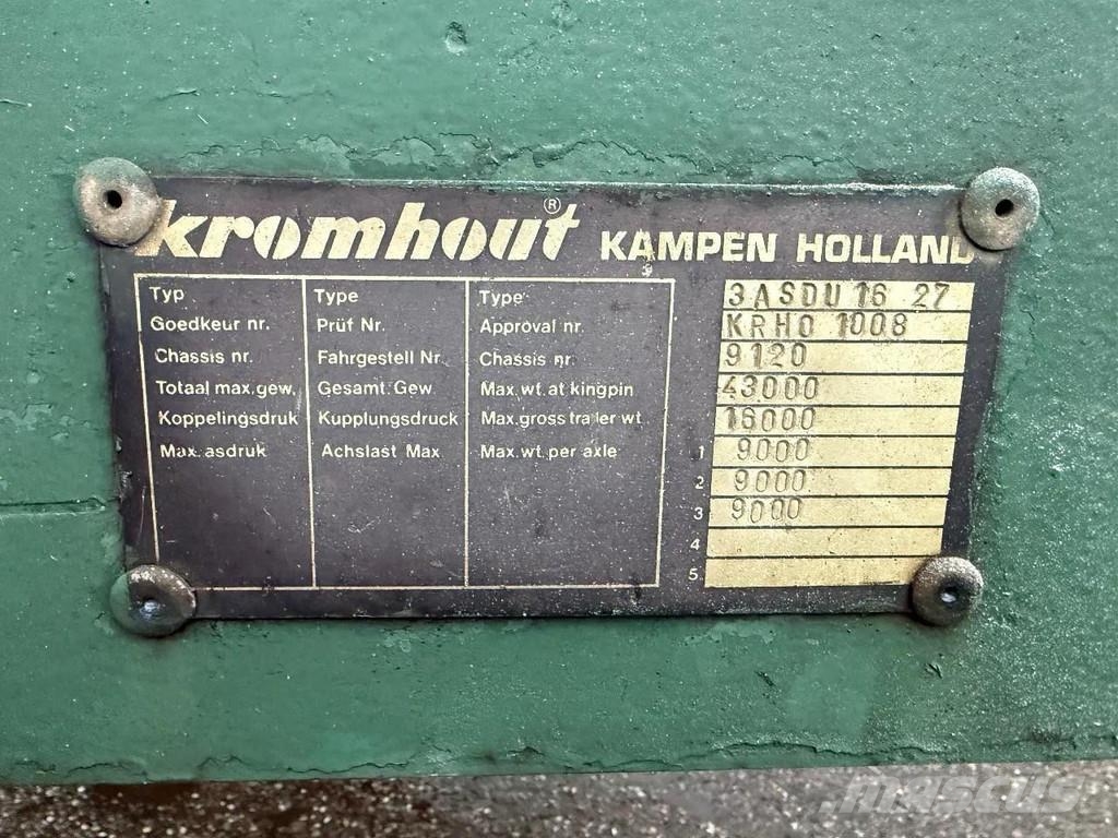 Kromhout 3ADSU-16-27 , LAST AXLE STEERING - 5,7 M EXTENDABL Semirremolques de carga baja