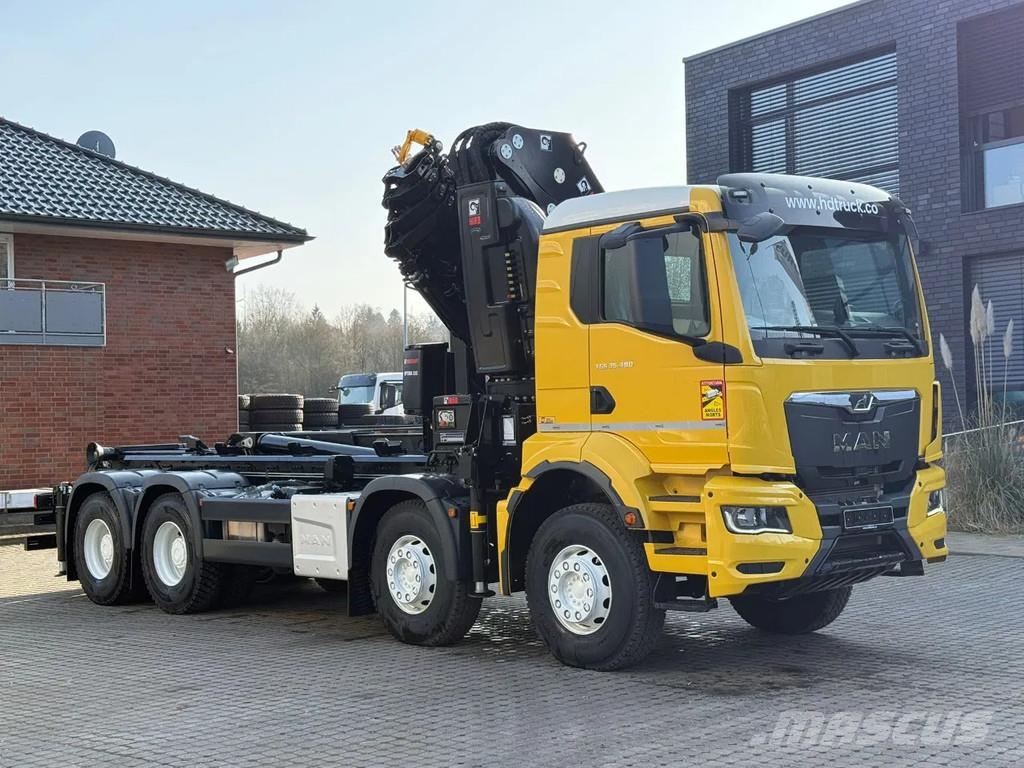 MAN TGS 35.520 TGS 35.520 8x4 Abrollkipper + Kran HIAB Hook lift trucks