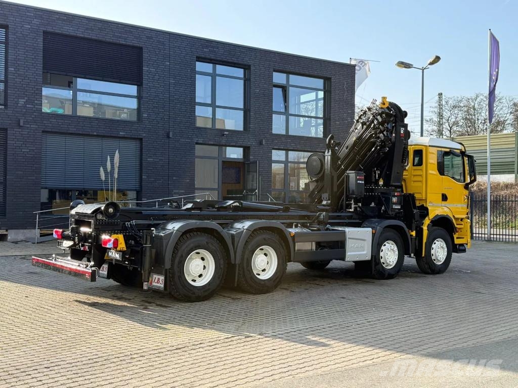MAN TGS 35.520 TGS 35.520 8x4 Abrollkipper + Kran HIAB Hook lift trucks