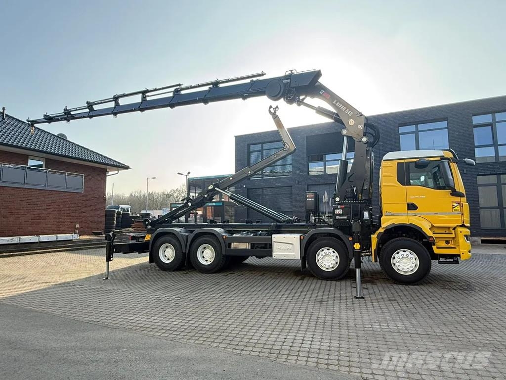 MAN TGS 35.520 TGS 35.520 8x4 Abrollkipper + Kran HIAB Hook lift trucks