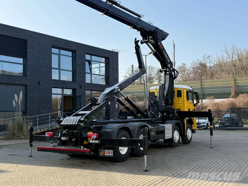 MAN TGS 35.520 TGS 35.520 8x4 Abrollkipper + Kran HIAB Hook lift trucks