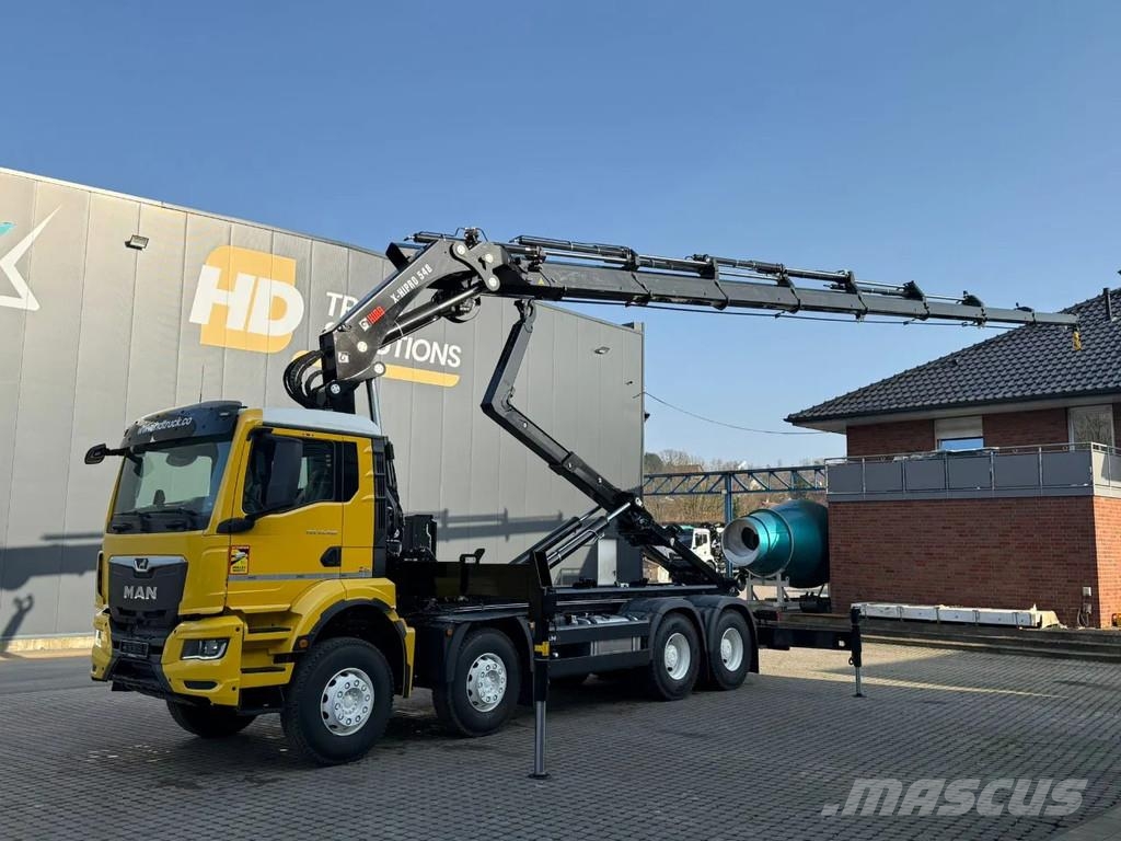 MAN TGS 35.520 TGS 35.520 8x4 Abrollkipper + Kran HIAB Hook lift trucks