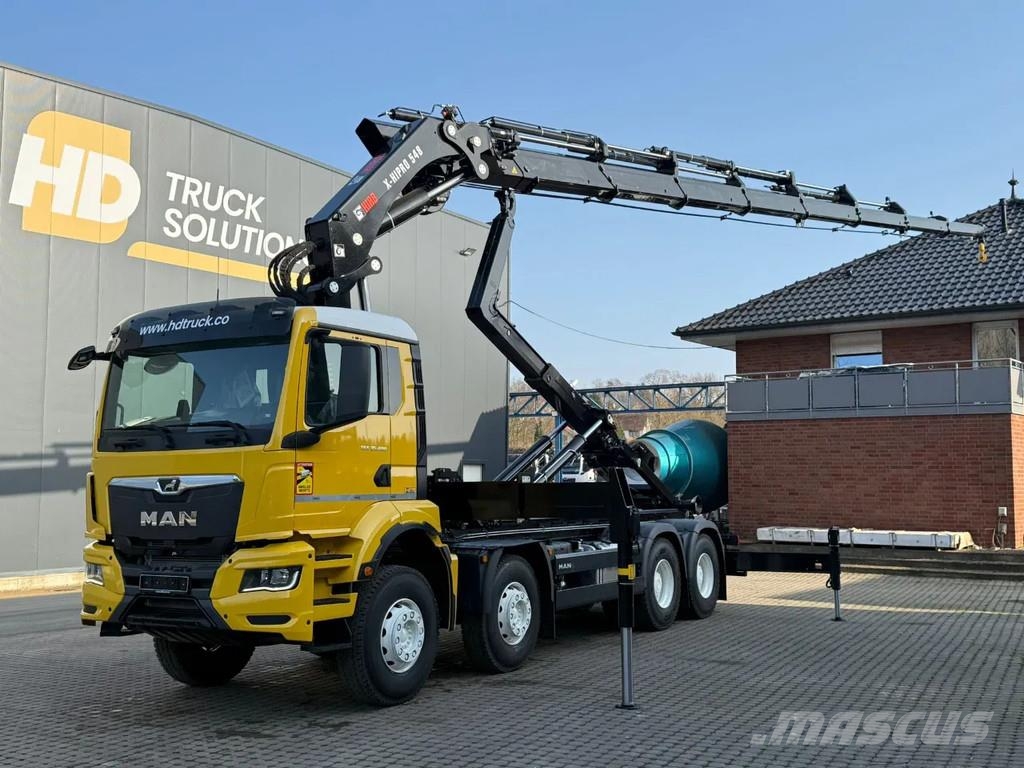 MAN TGS 35.520 TGS 35.520 8x4 Abrollkipper + Kran HIAB Hook lift trucks