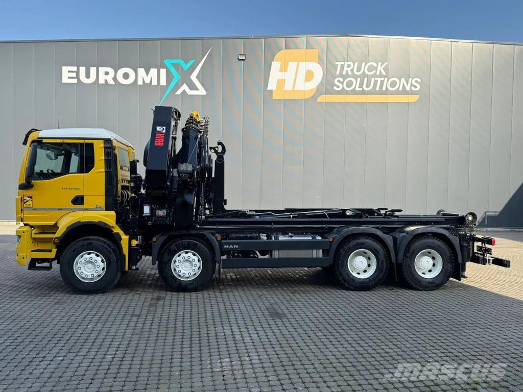 MAN TGS 35.520 TGS 35.520 8x4 Abrollkipper + Kran HIAB Hook lift trucks