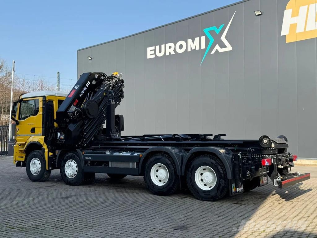 MAN TGS 35.520 TGS 35.520 8x4 Abrollkipper + Kran HIAB Hook lift trucks