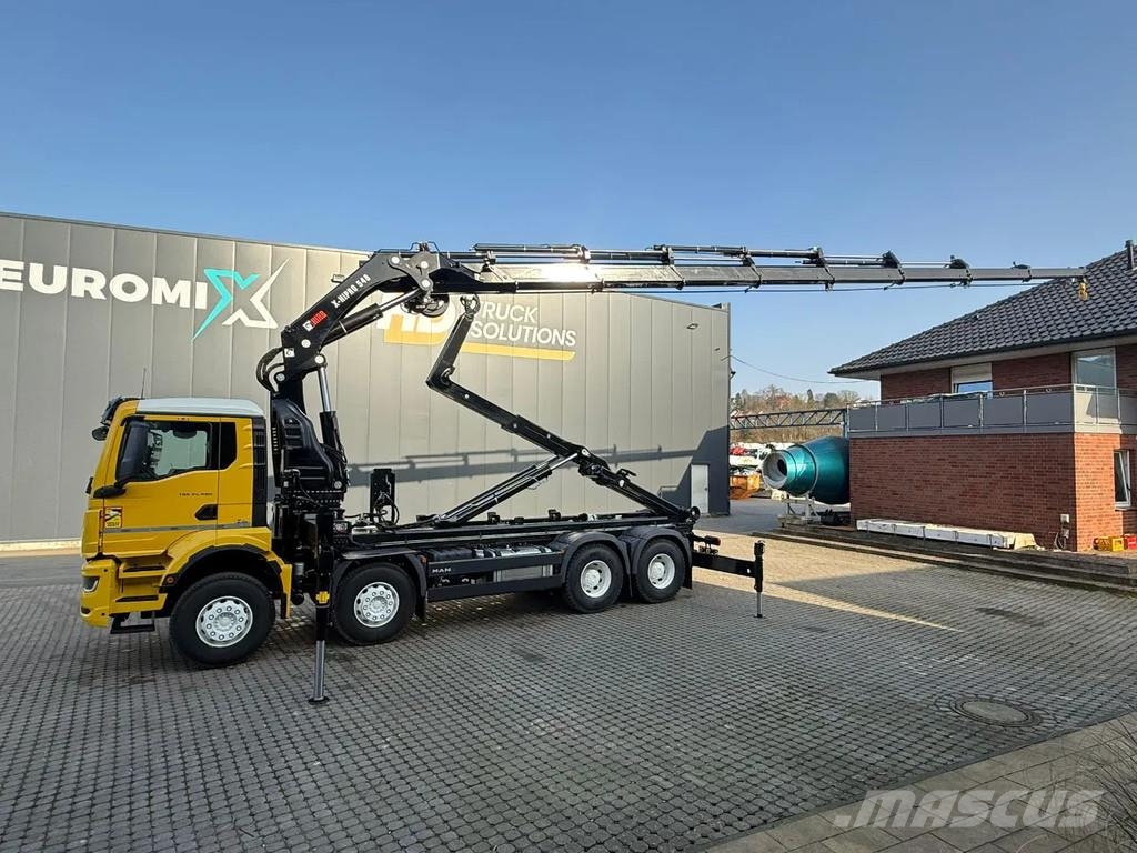 MAN TGS 35.520 TGS 35.520 8x4 Abrollkipper + Kran HIAB Hook lift trucks