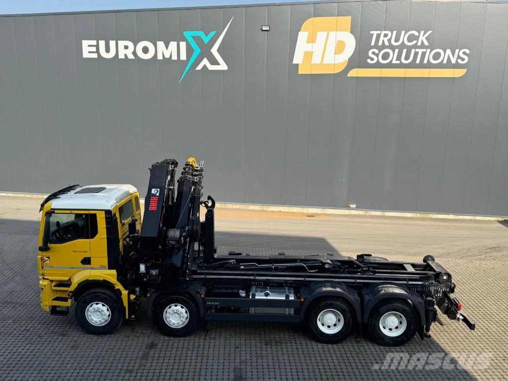 MAN TGS 35.520 TGS 35.520 8x4 Abrollkipper + Kran HIAB Hook lift trucks