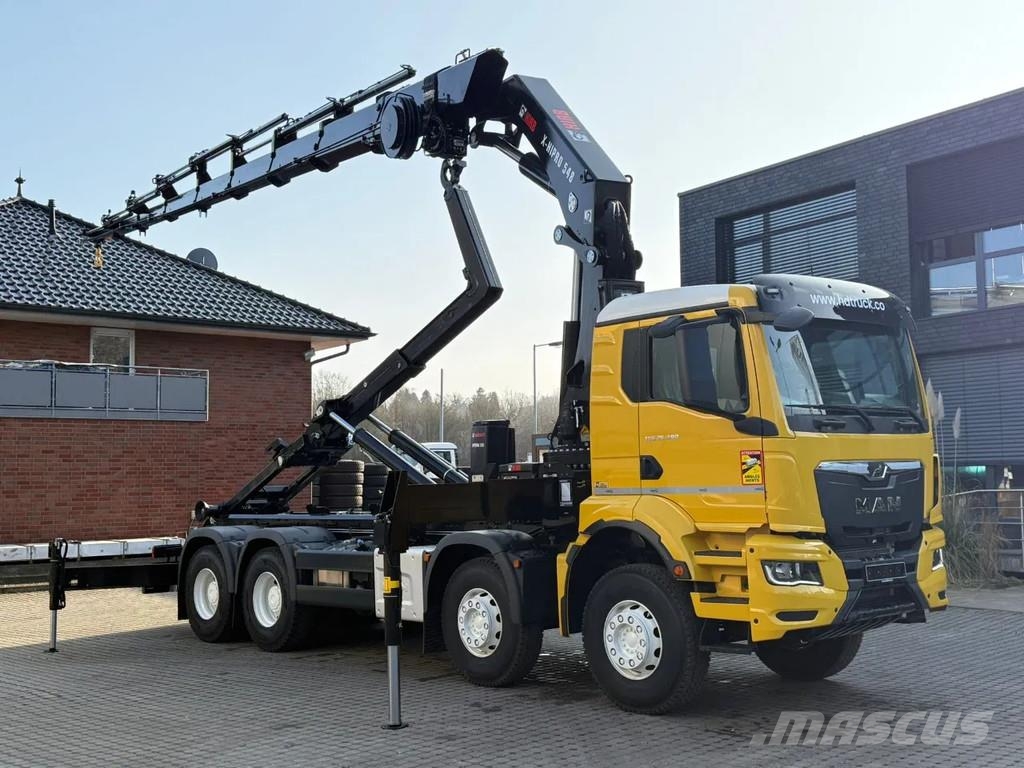 MAN TGS 35.520 TGS 35.520 8x4 Abrollkipper + Kran HIAB Hook lift trucks