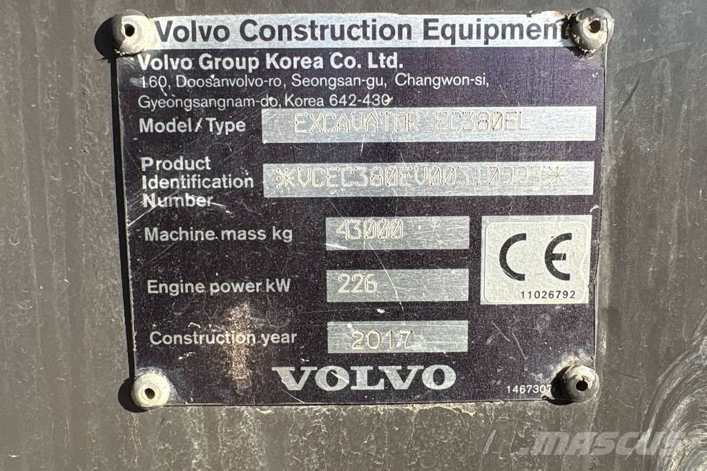 Volvo EC 380 EL, Med Leica 3D Bagri goseničarji