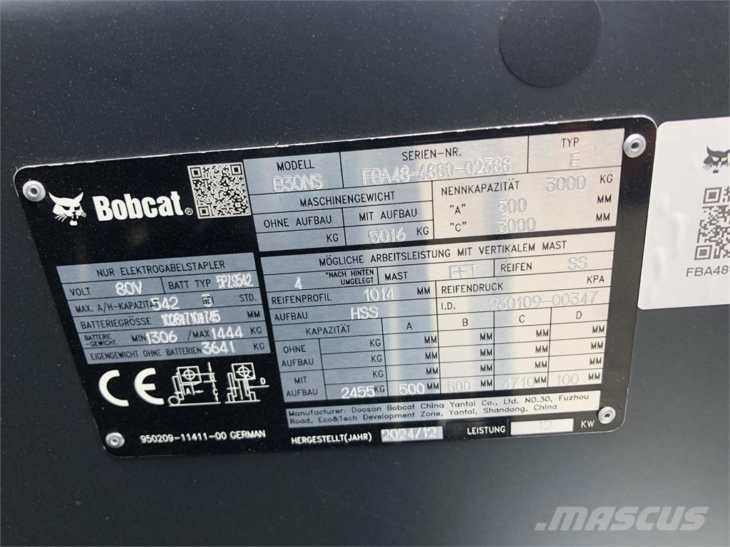Bobcat B30 NS Neugerät Garantie バッテリーフォークリフト