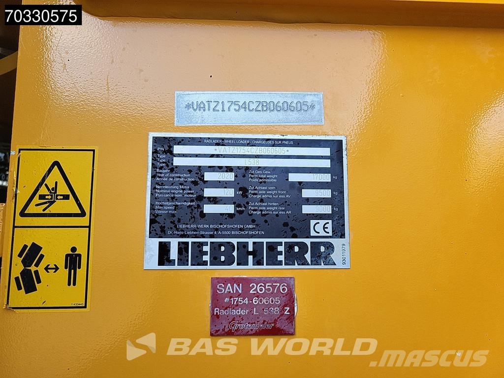 Liebherr L538 Quick Coupler Cargadoras sobre ruedas