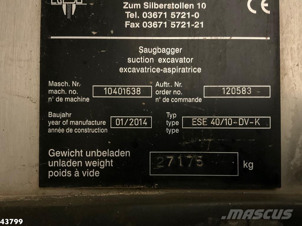 MAN TGS 35.480 10x4 RSP Tridem Saugbagger 10m³ شاحنات مزدوجة / خلخلة