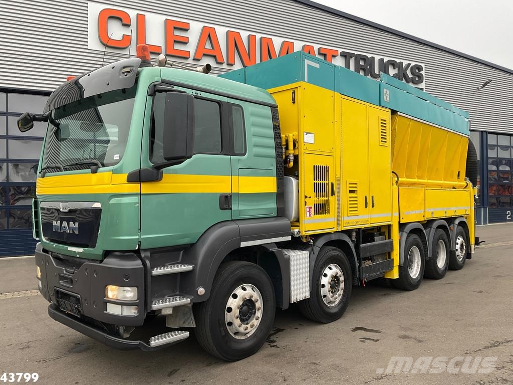 MAN TGS 35.480 10x4 RSP Tridem Saugbagger 10m³ شاحنات مزدوجة / خلخلة