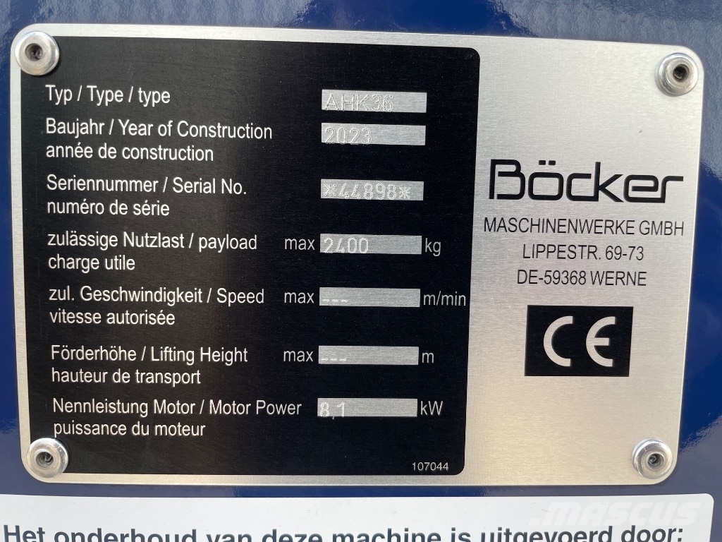 Böcker AHK 36E SOLD Yol-Arazi Tipi Vinçler (AT)