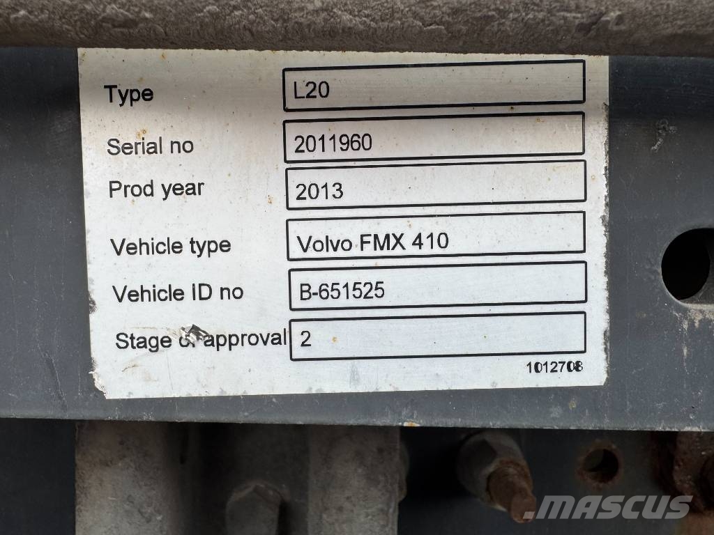 Volvo FMX 410 6x2 Koukkulava kuorma-autot