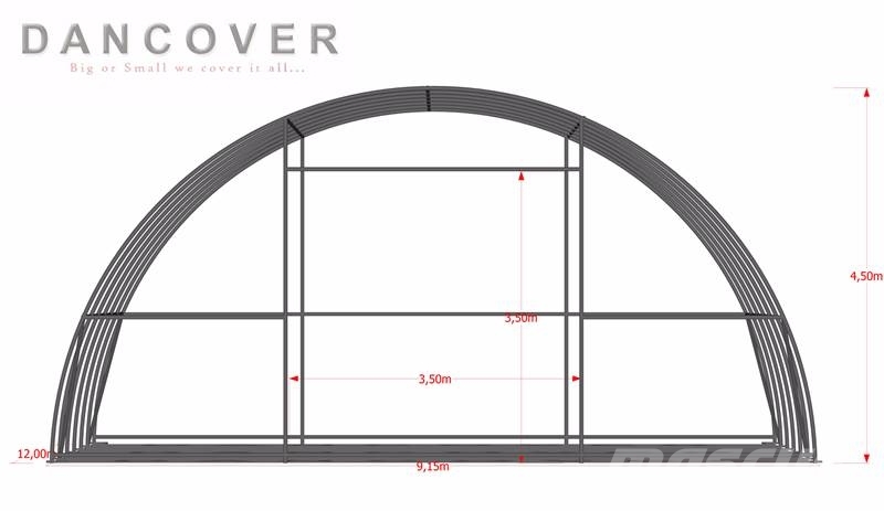 Dancover Arched Storage Tent 9,15x20x4,5m PVC Rundbuehal Muut koneet
