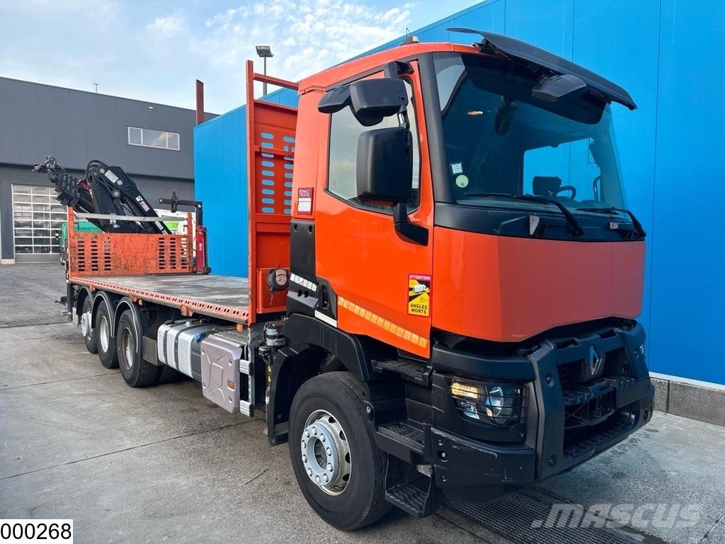 Renault C 430 8x4, EURO 6, Hiab Lastbil med lad/Flatbed