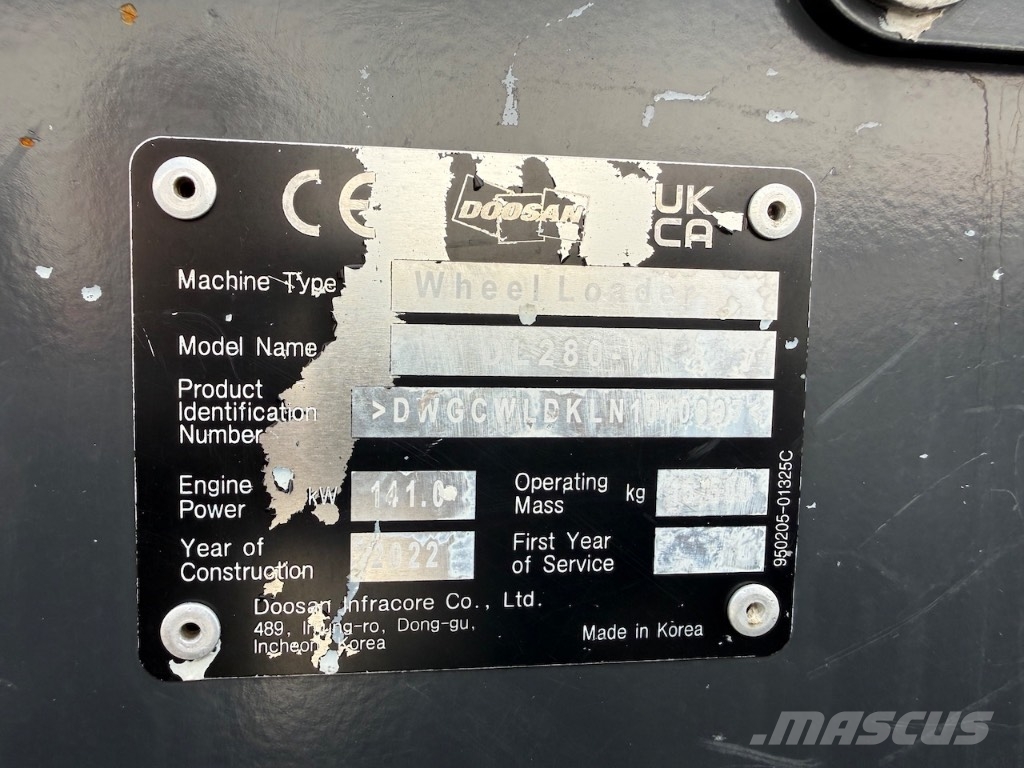 Doosan DL 280-7 - DL 280 - DL 250-7 - DL 320-7 Iekrāvēji uz riteņiem