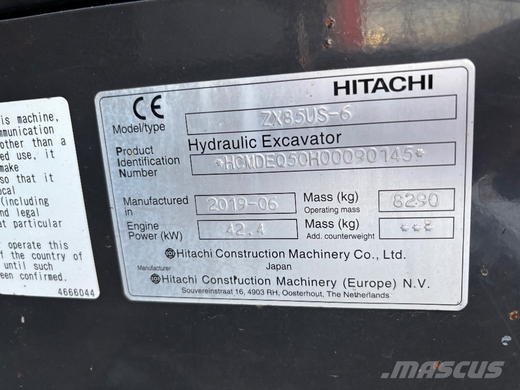 Hitachi ZX 85 US / Engcon, 600mm telat, 3 kauhaa Midikaivukoneet 7t - 12t