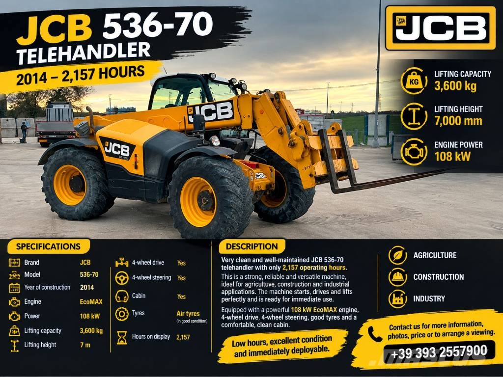 JCB 536-70 Agri Plus Télescopique agricole