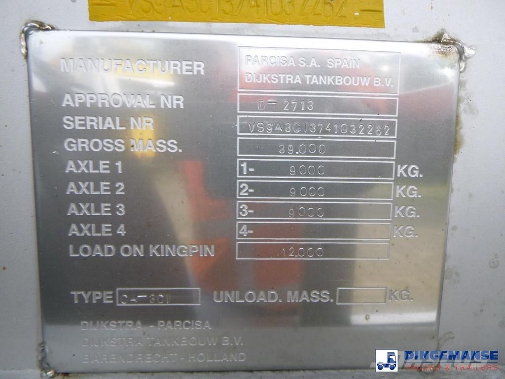 Parcisa Chemical tank inox L4BH 37.5 / 1 comp Poluprikolice cisterne