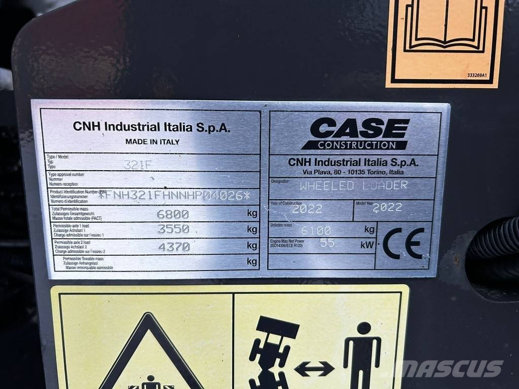 CASE 321 F / 5 lisälaitetta, Rasvari, Uudet renkaat Pyöräkuormaajat