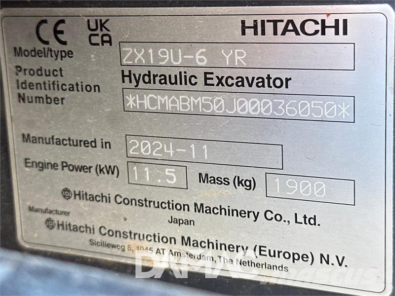 Hitachi ZX19U Mini ekskavatörler, 7 tona dek